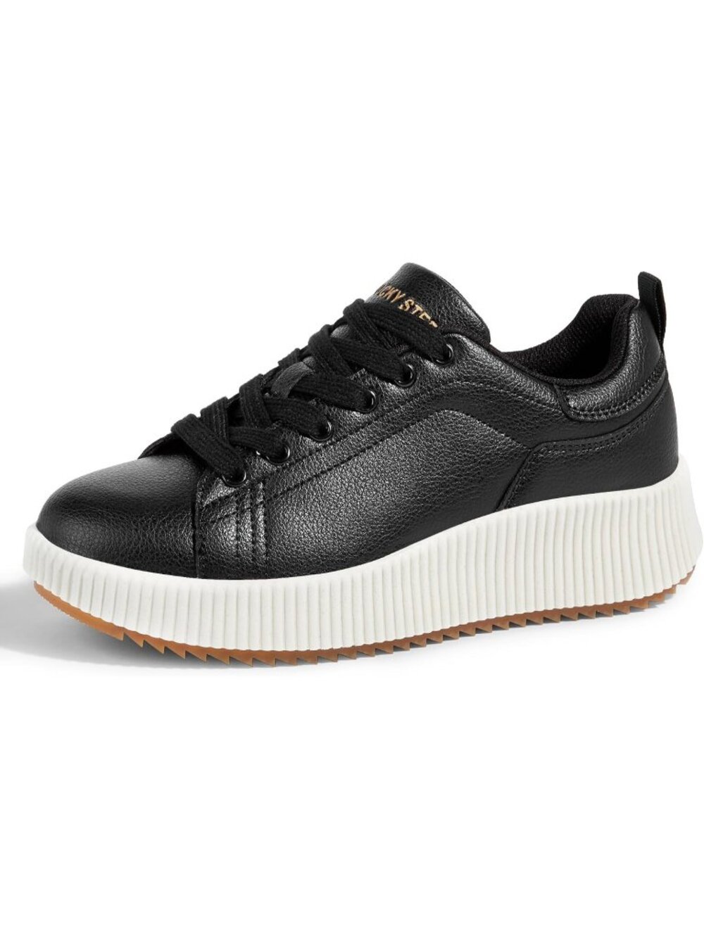 Women's Black Fashion Braided Crochet Lace Up Casual Retro Walking Sneakers